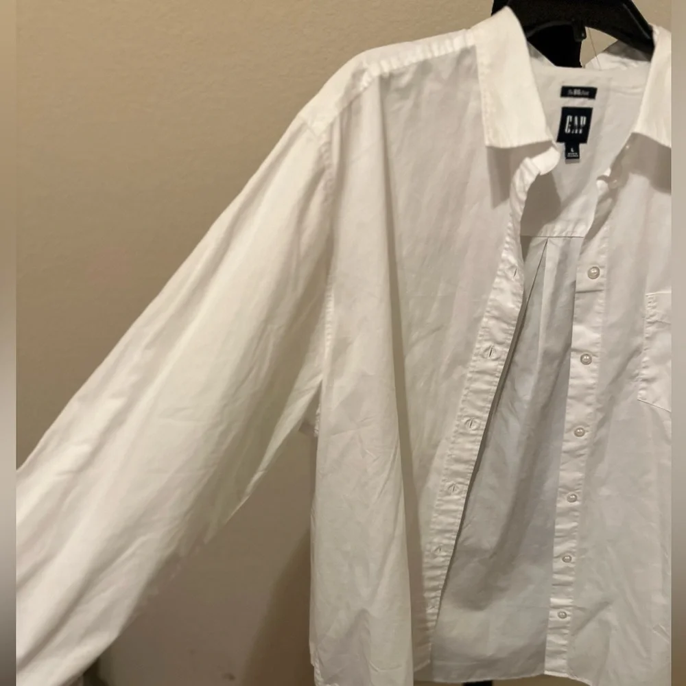 Men's‎ Gap Button-Down Shirt, Long-sleeved, Size Large White. NWOT - Picture 5 of 7